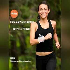 Wrist Water Bottle Silicone Mini Fitness 6.76 oz Clear Leakproof  BPA Free